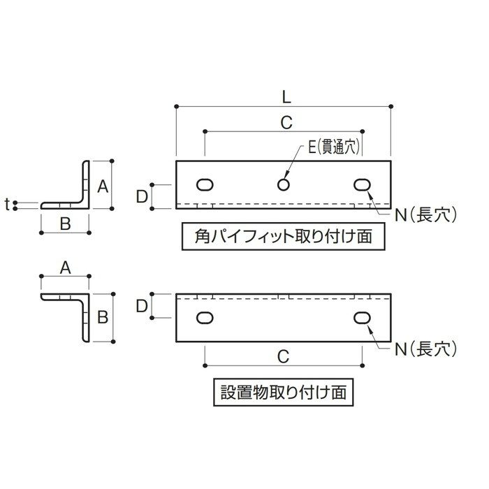 LA-125 LAプレート ステンレス 適合角パイフィット：KPF-125 ふじわら