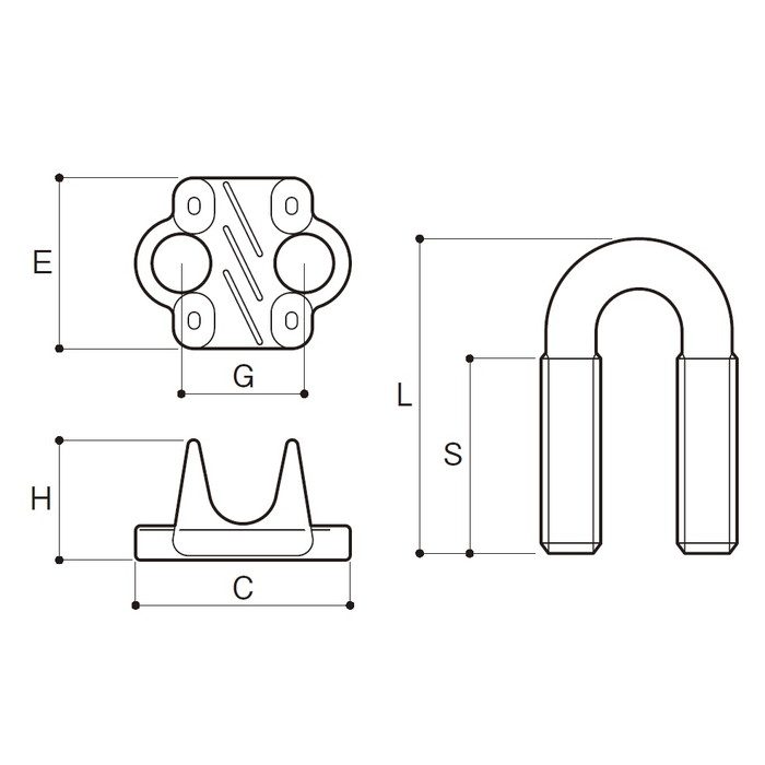 D10 鍛造KTクリップ（JIS規格品F形） ドブメッキ 呼び10