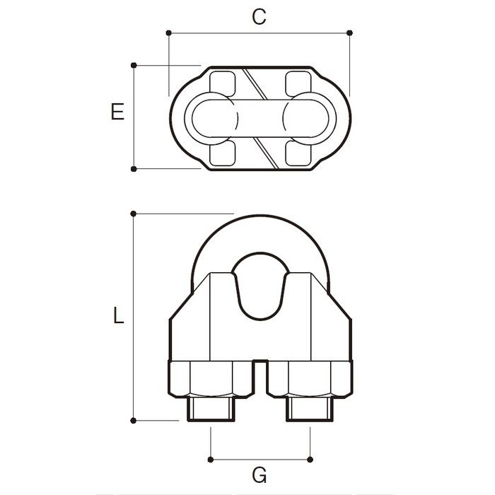 KM-3 KMクリップ ユニクロメッキ マリアブル製 適合ワイヤ径3mm