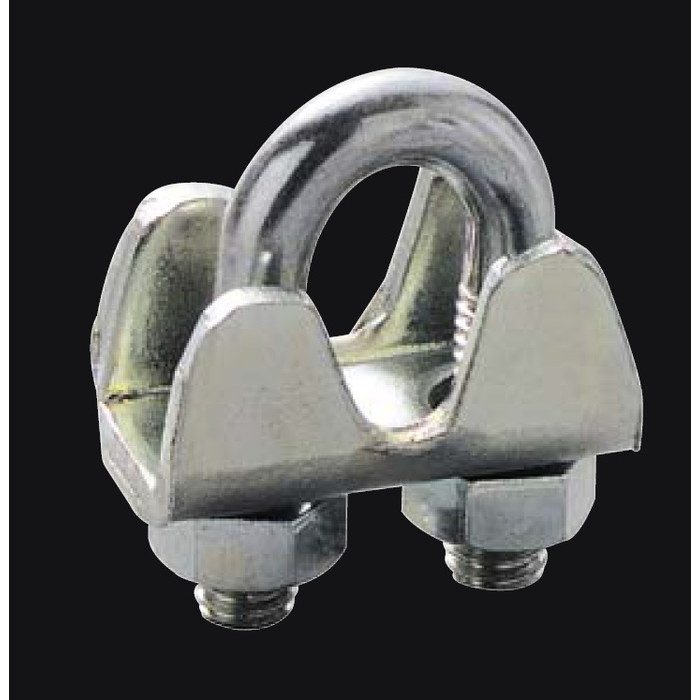 UTW-6 鉄板製ワイヤークリップ ユニクロメッキ 適合ワイヤ径6mm