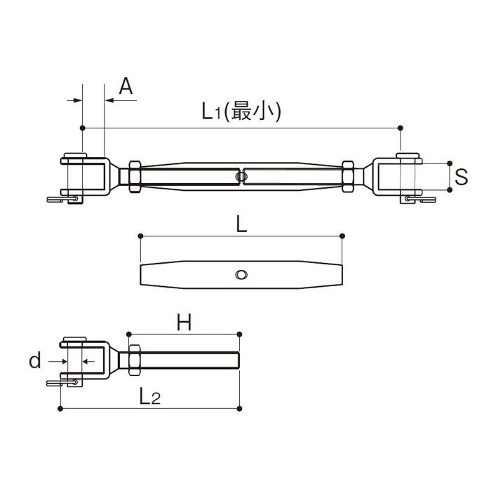 PTB-16J-316 パイプターンバックル（ジョウ）（戻り止めナット付