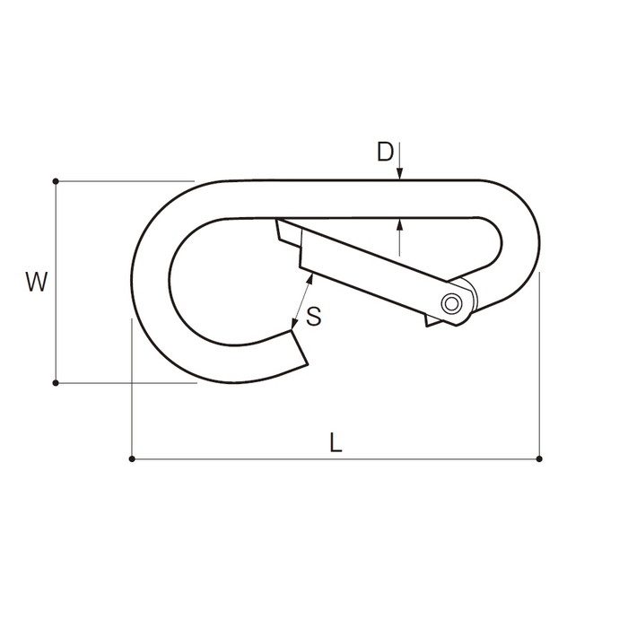 KNO8 ナスカン 鉄（ニッケルメッキ仕上げ）8mm