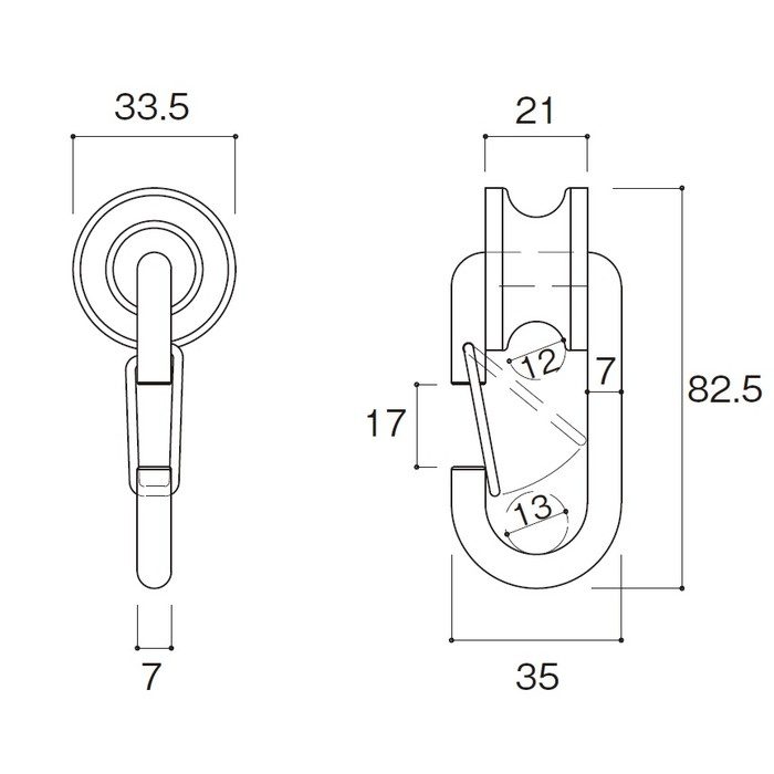 HJP-7S プーリーリンク（PAT.） 枠材：SUS304 シープ径φ33.5mm ふじわら(アイオウル)【アウンワークス通販】