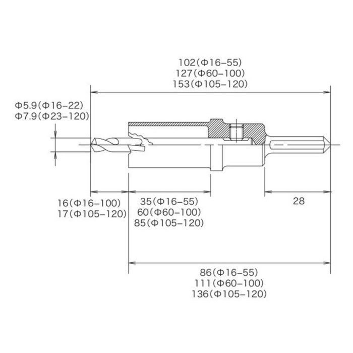 278P022 ホールソー278P パイプ用 刃先径22mm ミヤナガ【アウン