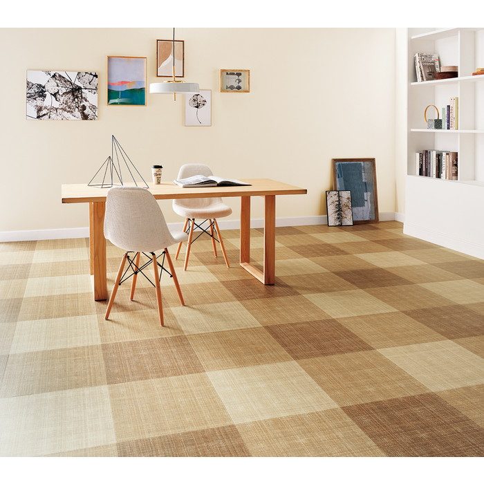 MBE-586 ビニル床タイル（ラミネート） マティル Eサイズ プレーンツイード 15枚入