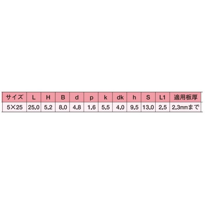 BRプラザ525 ジャックポイント SUS410ステンレス トッパー付ヘックス（ブロンズ） ポリカ座金 5×25 200本入