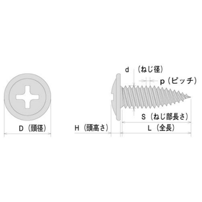 TT419 トルネードポイント トラス 三価ユニクロ 4×19 1000本入