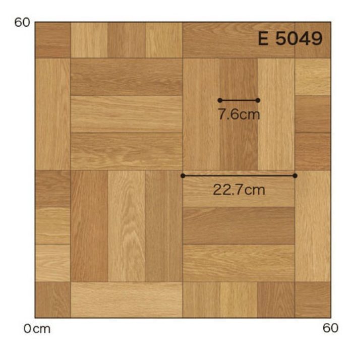 E5049 ポンリューム 住宅用クッションフロア ウッド チェッカーパーケット 厚み1.8mm