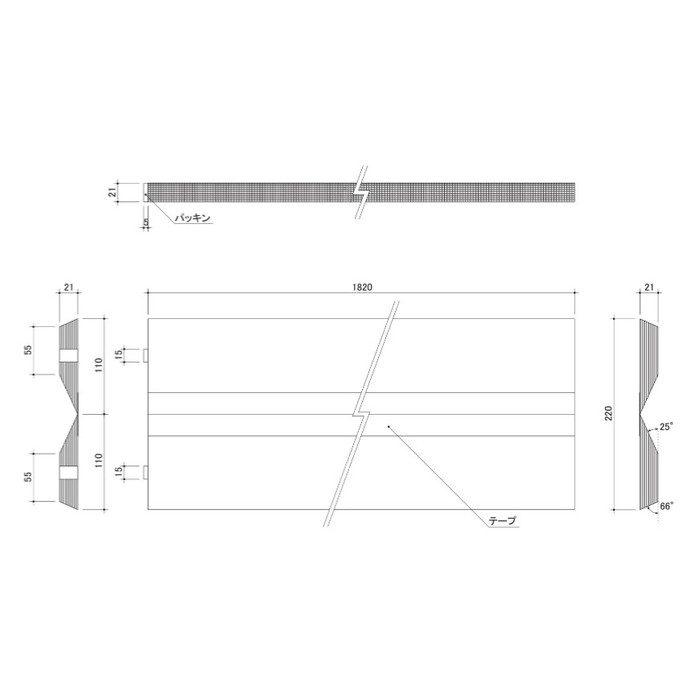 V-RV182 リッヂベンツ182 21×220（110）×1820mm 6本入