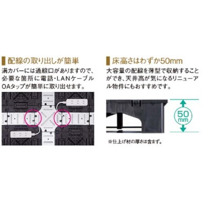 PIT-TN-50 クリーンOAフロア ベースパネル ピットTN-50 500×500mm H50mm 4枚／ケース