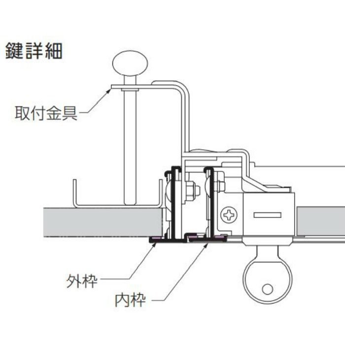 WHT-454 壁点検口 ウォールハッチ 気密タイプ 454×454 鍵付 シルバー