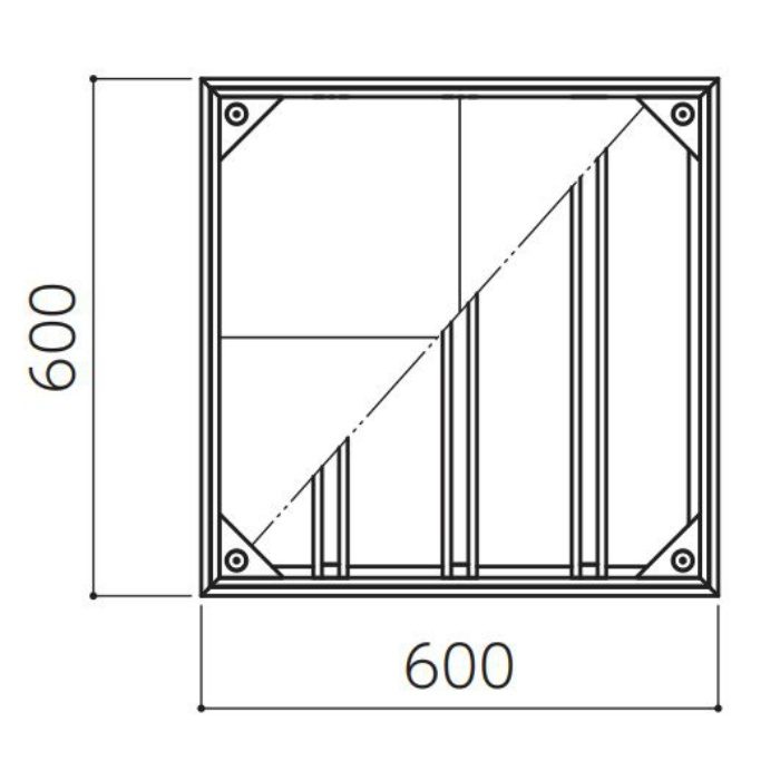 NHBBS-600P 床点検口 ニューハッチ 防臭・防水タイプ 600×600 Pタイル用 インサート（冶具使用）