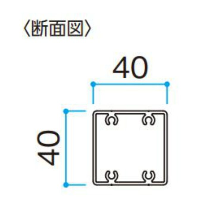 エバーアートウッド 角柱 40角 L2400 クラシックナチュラル ビスホール・キャップ1個付