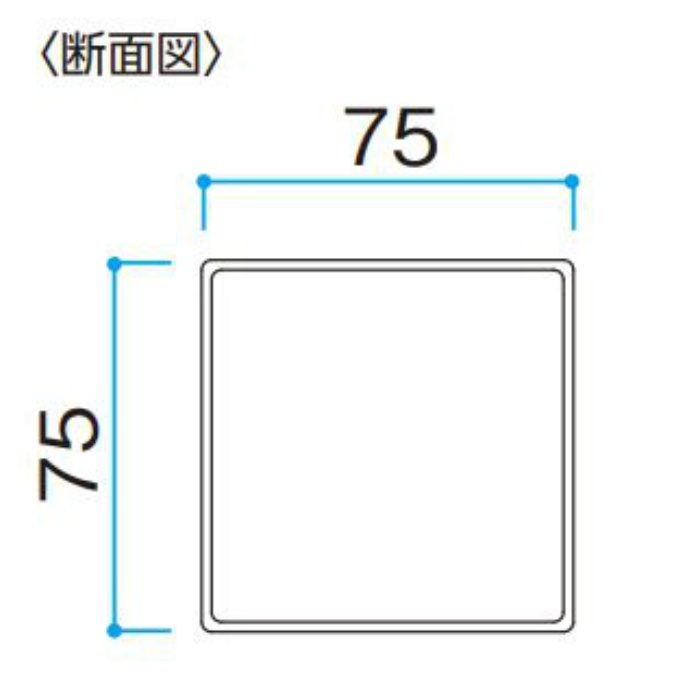 エバーアートウッド 角柱 75角 L2400 アクティオーク キャップ1個付