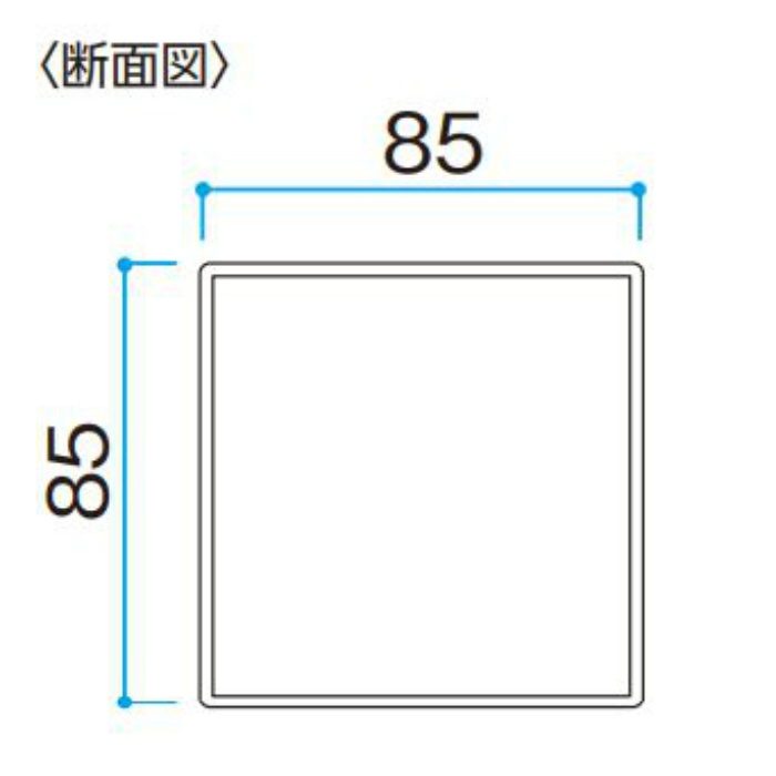 エバーアートウッド 角柱 85角 L2400 ホワイトパイン キャップ1個付