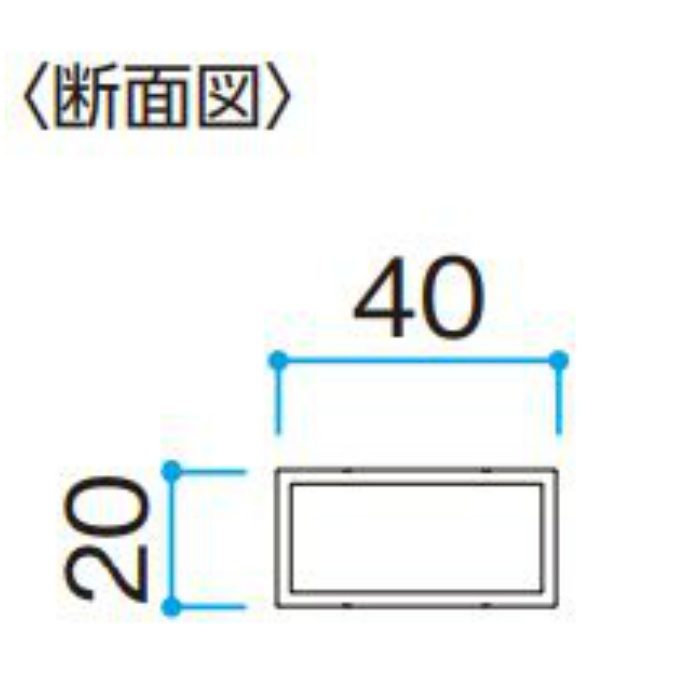 エバーアートウッド 部材 20×40角 L1800 マットホワイト