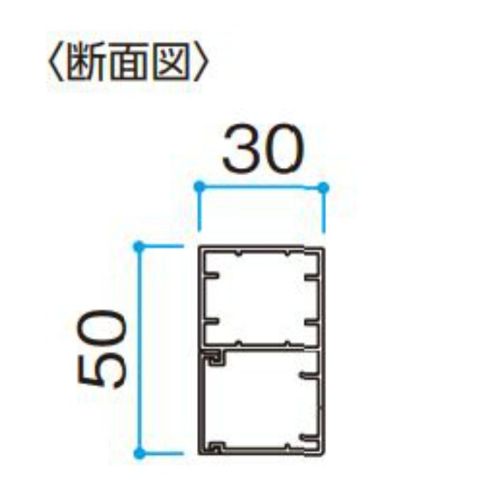 エバーアートウッド 格子用胴縁 30×50×L4000 ラスティダーク フタ付