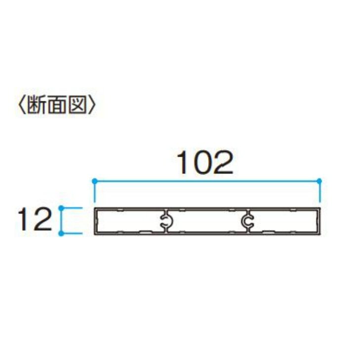エバーアートウッド 格子部材 102×12角 L4000 マットダークグレー ビスホール付