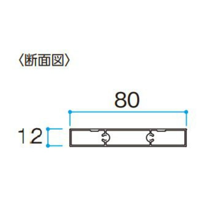 エバーアートウッド 格子部材 80×12角 L4000 ジャラ ビスホール付