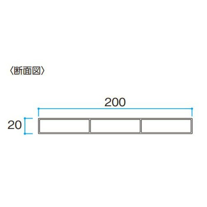 エバーアートウッド 平板 20×200角 L4000 ステンカラー