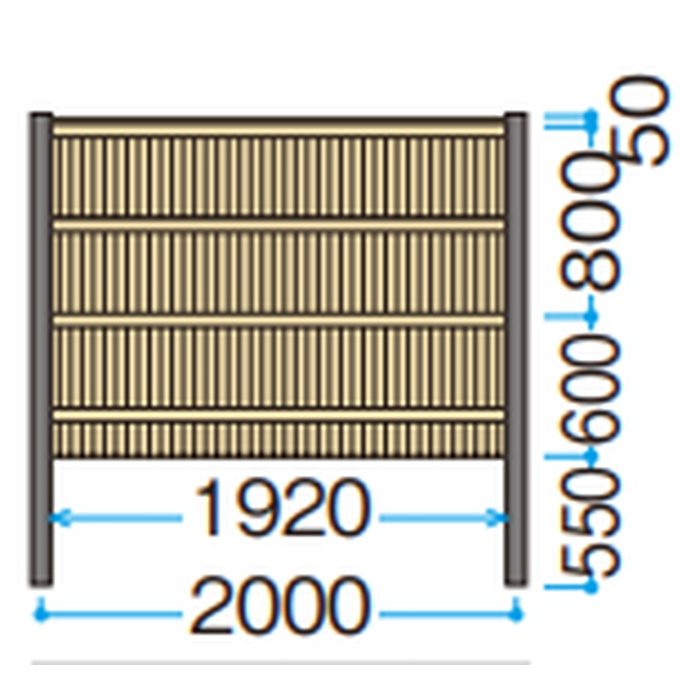 e-バンブーユニット 建仁寺垣パネルH1400タイプ 両面 枯竹