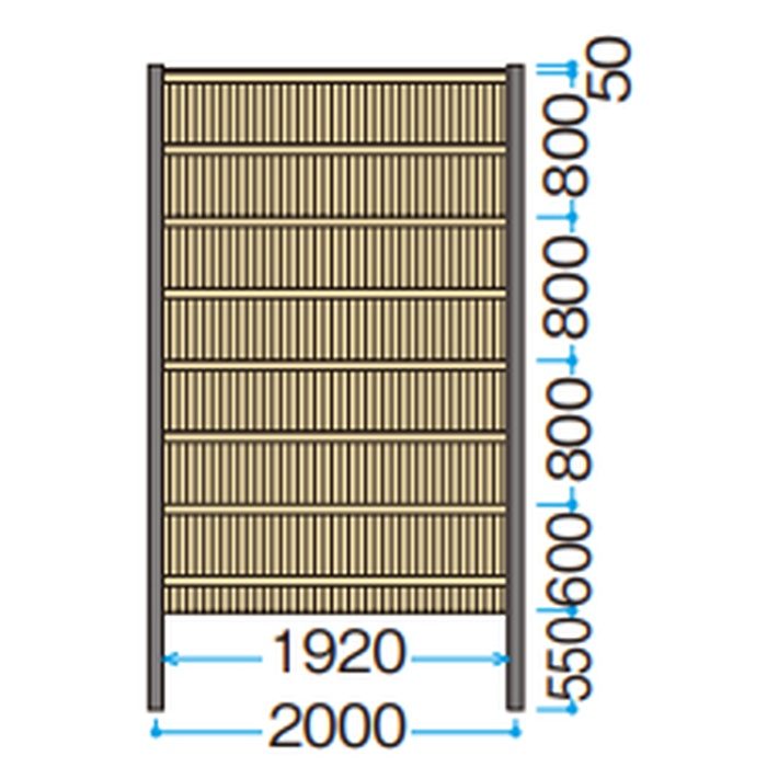 e-バンブーユニット 建仁寺垣パネルH3000タイプ 片面 枯竹