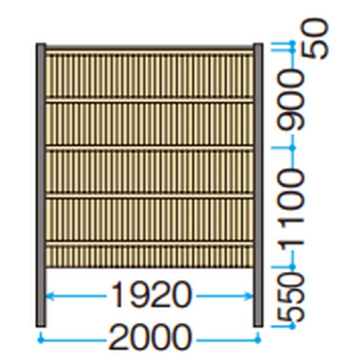 e-バンブーユニット こだわり竹 建仁寺垣パネルH2000タイプ 両面 趣さらし竹