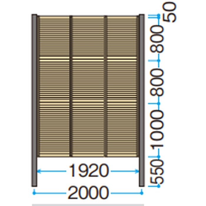 e-バンブーユニット みす垣パネルH2600タイプ 両面 虎竹