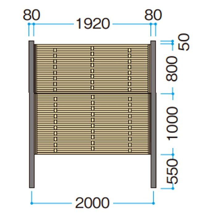 e-バンブーユニット 横大津垣パネルH1800タイプ 両面 新ゴマ竹