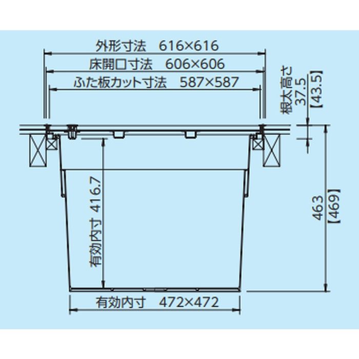 6KEBJ アルミ枠 床下収納庫 気密タイプ 600角タイプ 深型 ブロンズ YPC