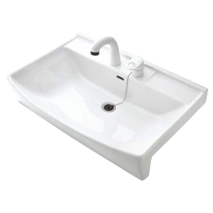 LSB-0001 Sグレード洗面 洗面化粧台セット シャワー水栓 1面鏡 W600 ホワイト【ベストプライス】
