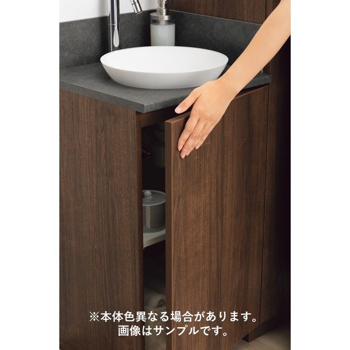 KQB-0030 玄関手洗い ニアッシュ セカンドサニタリー ベースキャビネットセット ディープブラック 左勝手 カウンター：ストーングレー