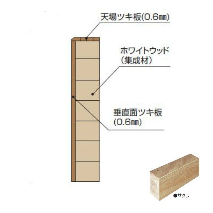 玄関部材 付框 30×150×1950mm サクラ