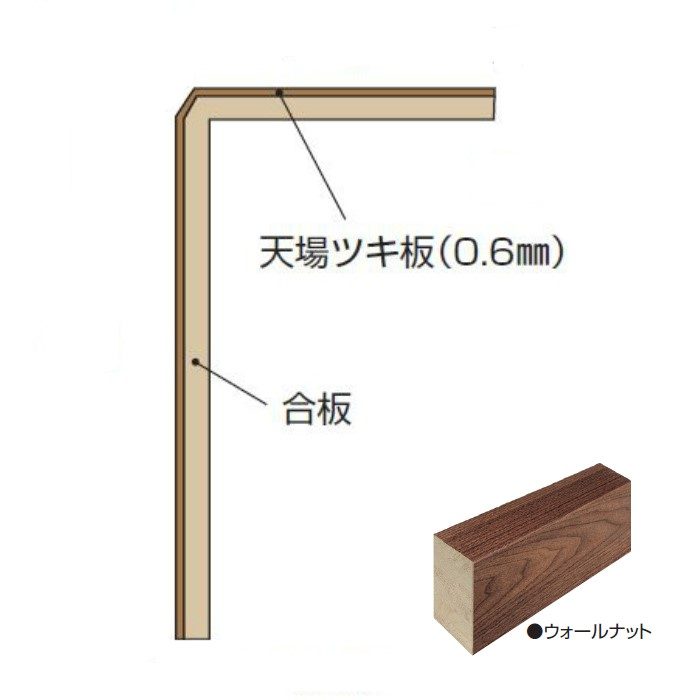 玄関部材 リフォーム框 15mmフロアー用 90×165×1950mm ウォールナット