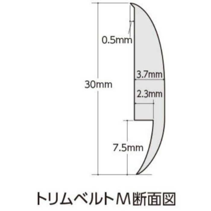 TVM-2019 エミネンスフロア タフ腰壁シート トリムベルトM 10m巻×高さ30mm TKS-8511用