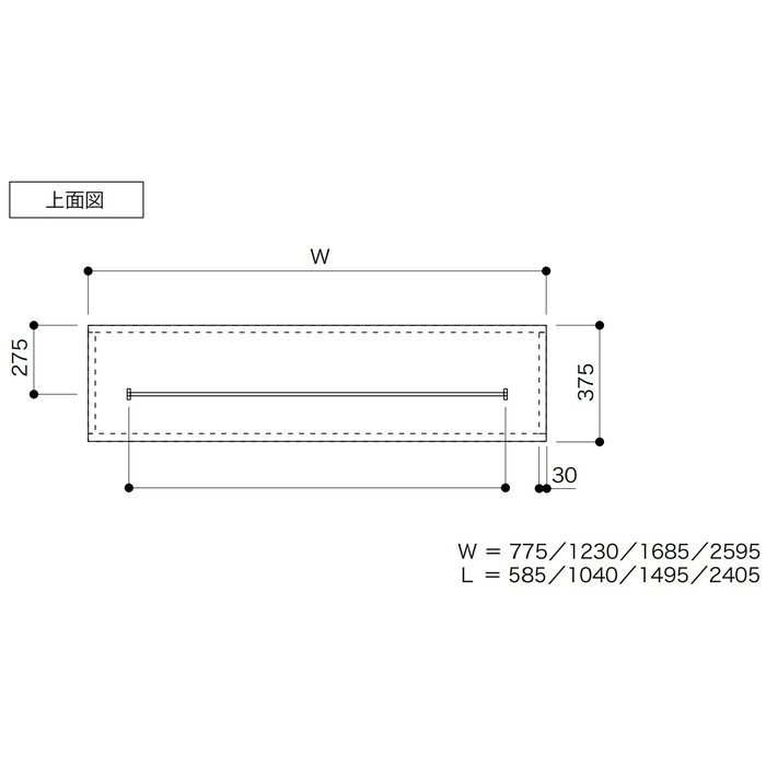 JTCPVM-375S4HP-LW プレカット枕棚セットVシリーズパイプ付き シェルホワイト 4.5尺