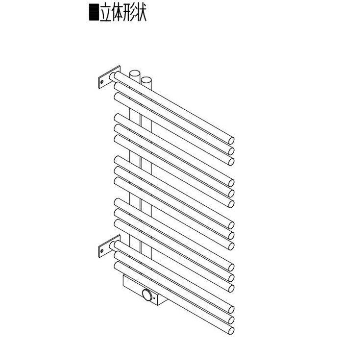 YAER0760A(L)-P101 タオルウォーマー＋リミテッドスペースヒーター YAE-Rシリーズ 壁直角取り付け仕様（標準色塗装） 左（L）勝手 H760×L600×D89mm ブラック