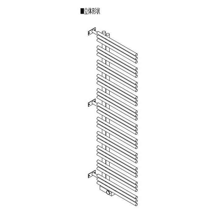 YAER1760A(L)-P001 タオルウォーマー＋リミテッドスペースヒーター YAE-Rシリーズ 壁直角取り付け仕様（標準色塗装） 左（L）勝手 H1720×L600×D89mm ホワイト
