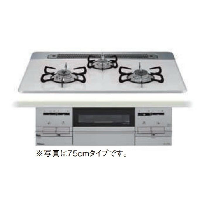 PD-732WS-60CV 12A13A ビルトインガスコンロ BRilliO（ブリリオ） 60cm ハイパーガラスコートトップ ティアラシルバー 3口