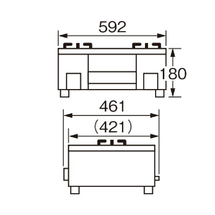 PA-S45BMA-R 12A13A テーブルコンロ ajiwaza（あじわざ） 59cm プラチナカラートップ クリスタルブラウン×メタリックブラウン 2口 右強火力