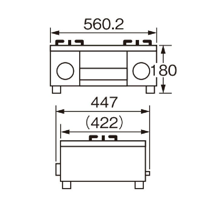 パロマ パロマ PA-S75B-R-13A コンパクトタイプテーブルコンロ 56cm 都市ガス(12A/13A)用 (PAS75BR13A) 