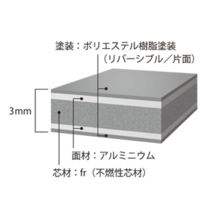 N9 アルポリック fr ニューブライト 3×910×2440mm 片面 アッシュホワイト