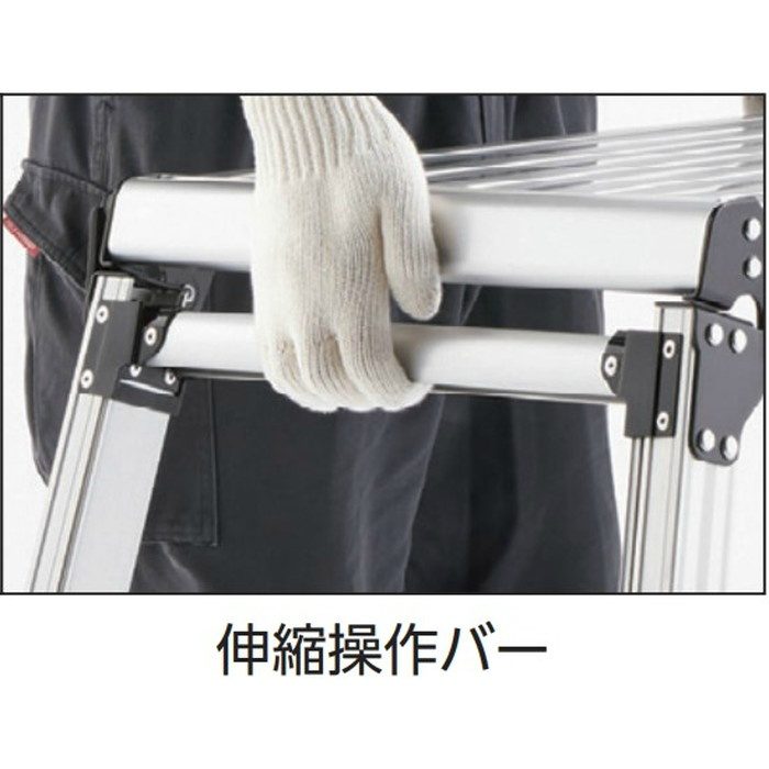 四脚アジャスト式足場台 上部操作タイプ DXJ-6908A 64-4749
