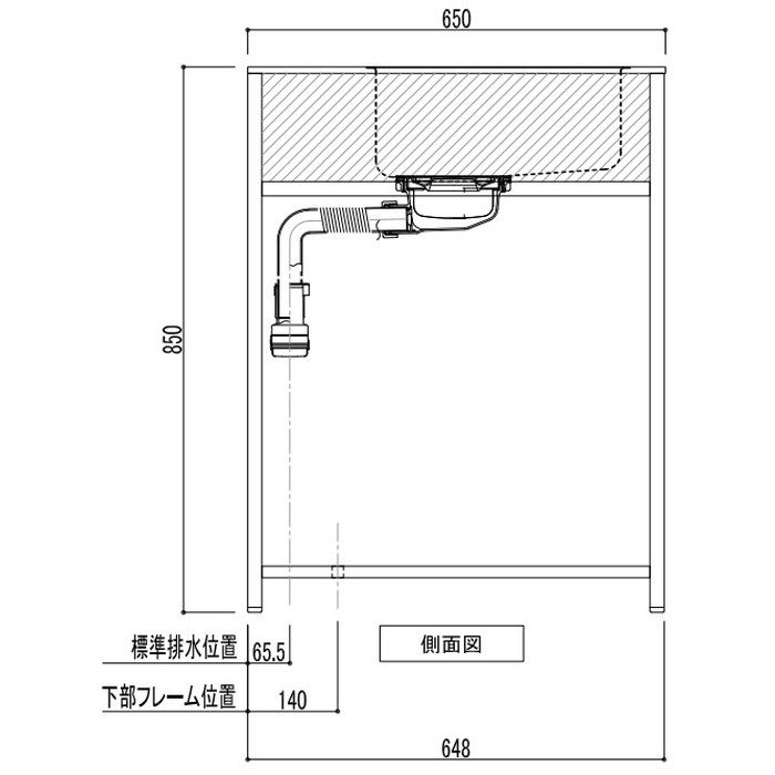 SOU-2100K-EA-R-A2 SOUシリーズ キッチンキャビネット 開口タイプA 右