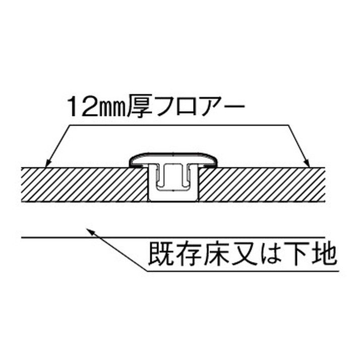 MT7101-23WH リモデル造作材 床見切12T（化粧シート仕様・12mm厚フロアー専用） 継手タイプ 厚15mm 25×1950mm ネオホワイト