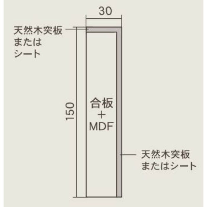 東洋テックス 4m化粧巾木 Juri JR06対応 10本入 室内造作材 SK06