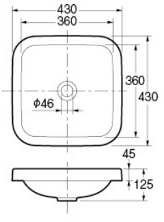 #DU-0372430000-G カウンター設置タイプ 角型洗面器  DURAVIT