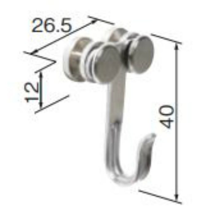 514-208 N可動フックB 壁付用 ホワイト