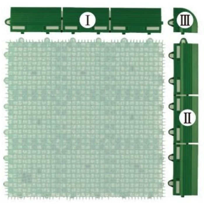 システムターフ用フチ ニュースリム メス型（Ⅱ） 5×30cm グリーン 100個入