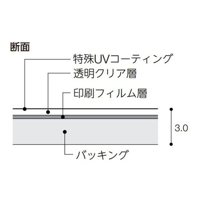 WBR-630DX ビニル床タイル ウッドライン Rサイズ 3×304.8×914.4mm DXタイプ 木毛セメント 14枚入